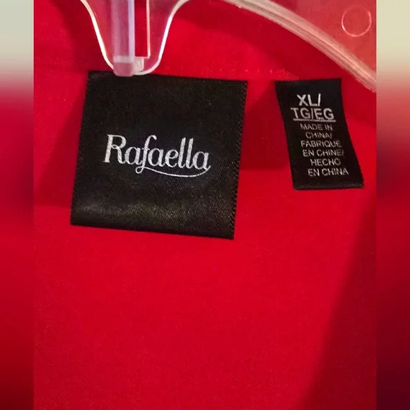 RAFAELLA Red V-neck ruffle Blouse Size XL - Picture 3 of 7